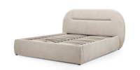 Lit double rembourré Luno 140x200 avec espace de rangement beige