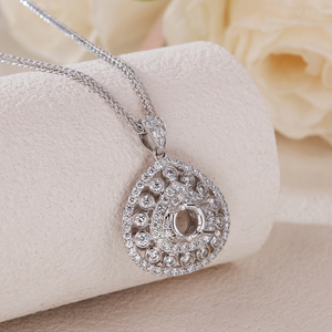 Usine directe 18K or blanc solide personnalisé luxe diamant naturel non serti centre pierre pendentif rapide breloques fines pour cadeau d'anniversaire - Product Image 6