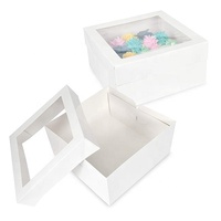 Vente en gros de grandes boîtes à gâteaux 8 10 12 pouces de haute qualité avec fenêtre boîtes à gâteaux de mariage en papier pour la fête de la nourriture en vrac