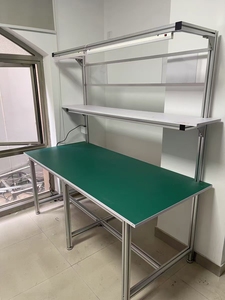 Banco de Trabajo de Aluminio para Carpintería, Banco de Ensamblaje de Doble Capa, Mesa de Operaciones Iluminada con Cajones - Product Image 5