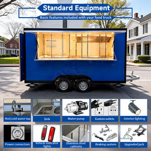屋外モバイルフードカートトレーラー ホットドッグ ドネルケバブ フードトレーラー バーガー タコス ヴィンテージカスタム ファーストフードトラック キッチンなし - Product Image 4
