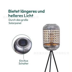 Lámpara Solar de Jardín de 92 cm de Altura, Luz LED para Exteriores, Resistente al Agua, con Trípode - Product Image 3