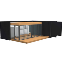 Maison préfabriquée Goodlark en mini-conteneur, panneaux sandwich en acier, design moderne, villa rectangulaire, utilisation hôtelière, garantie 1 an en ligne