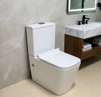WC Siphonique Deux Pièces Grande Taille à Fermeture Lente, Fonctionnement Silencieux, Économe en Eau, Anti-Odeur, pour Salle de Bain de Villa