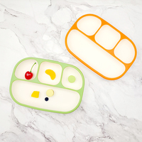 Assiette à dîner pour bébé avec logo personnalisé, matériau résistant à la chaleur, assiette à ventouse, passe au micro-ondes, assiette de qualité alimentaire