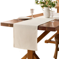 Vente en gros de haute qualité Chemin de table avec logo personnalisé Couverture de table rectangulaire blanche en polyester pour événements