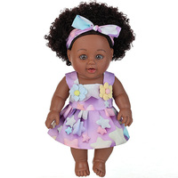 Poupée africaine noire de 12 pouces, en vinyle souple, coiffure afro, robe de princesse