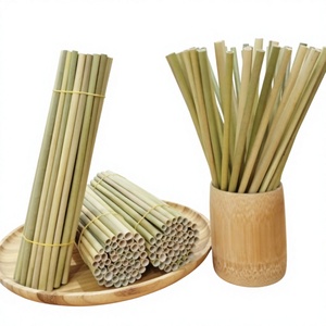 Pailles à boire en herbe du Vietnam, tiges végétales naturellement creuses pour boissons froides, jus, smoothies et cocktails - Product Image 1