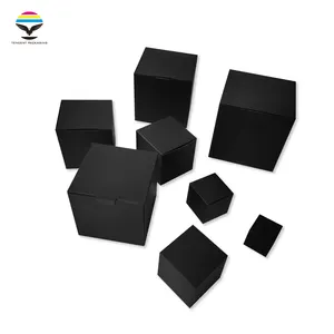 Caja de cartón negra personalizada, embalaje pequeño, caja de papel blanco liso, caja de cartón negra Lisa personalizada
