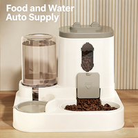 Distributeur automatique d'eau et de nourriture 2-en-1 pour animaux de compagnie, bol anti-renversement pour chat et chien, bol intégré pour boire et manger pour animaux de compagnie