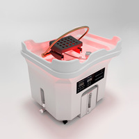 Nouveau Lavabo de Luxe Portable pour Salon de Coiffure avec 2 Réservoirs, Éclairage LED Coloré et Sans Tuyauterie