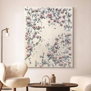 Pintura al Óleo Pintada a Mano al por Mayor, Decoración para Sala de Estar, Cuadro Grande Blanco con Rosas Tridimensionales Colgantes en la Pared - Product Image 4