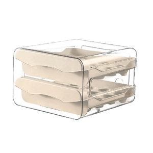 Support de rangement automatique écologique portable à double couche pour œufs avec organisateur de réfrigérateur à défilement - Product Image 5