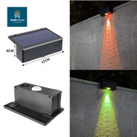 Lampe murale solaire LED extérieure Tayire RGB en polycarbonate pour jardin, patio, clôture, éclairage décoratif étanche, 2 ans de garantie, CRI Ra90, dimmable