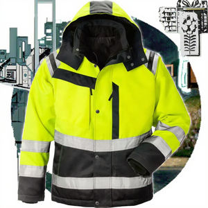 เสื้อแจ็คเก็ตสะท้อนแสงสำหรับฤดูหนาว ANSI Class 2 รุ่นใหม่ สำหรับคนงาน  รับสกรีนโลโก้ กันน้ำ  แบบ unisex  บริการ OEM ODM - Product Image 3