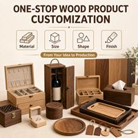 Boîte à bagues personnalisée en bois de noyer avec insert en velours à 6 fentes, emballage de bijoux avec logo personnalisé, vente en gros de boîtes à bagues en bois de noyer