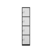 Casier métallique noir et blanc à quatre compartiments, armoire de rangement en acier pour personnel, idéal pour salle de sport, usine, dortoir