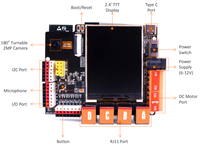 Papan & Kit Pengembangan Pembelajaran Pemrograman AI Robot dengan Modul Tampilan Mainboard Esp32 & K210
