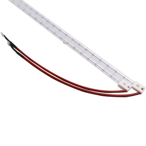 Одиночная прозрачная двухсторонняя кварцевая ИК-лампа с красным проводом 1 кВт 380 В 600 мм Инфракрасная тепловая лампа для окрасочной кабины - Product Image 2