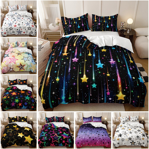 Fantasy Colourful Pentagram Shooting Star Design Holiday Gift Giving <strong>Bedding</strong> Set Custom Duvet Cover Set - Product Image 2