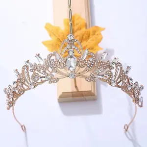 Nieuwe Stijl Bruids Kroon Haaraccessoires Barok Water Drop Diamant Prinses Tiara Trouwjurk Accessoires Hoofdband