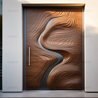 Porte d'entrée en acier inoxydable au design de luxe italien Porte d'entrée intérieure extérieure de sécurité Porte d'entrée moderne à double pivot