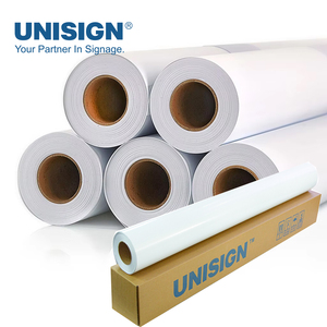 Rouleau de vinyle haute résistance imprimable vinyle de rouleau de stratifié auto-adhésif de solvant de PVC blanc brillant avec dos adhésif - Product Image 1