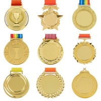 Medalla de Baloncesto Personalizada de Aleación de Zinc, Serie de Competición Infantil con Recubrimiento de Lámina Dorada Grabada y Logotipo Personalizado