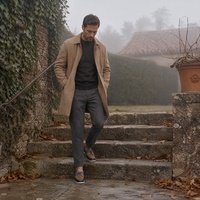 Chaussures bateau homme automne-hiver en cuir color block, mocassins de pont antidérapants à semelle en caoutchouc, chaussures de marche décontractées légères effet pieds nus