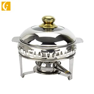 Stainless Steel Round Buffet Chafing Dish Durable Alcohol hot pot Furnace