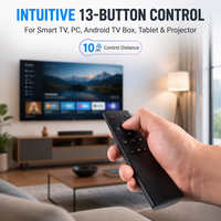 Remote Control Universal 2.4G 13 Tombol Warna Hitam Original Pabrik untuk Smart TV/PC/Android TV Box/Tablet/Proyektor