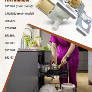 Valvola di ingresso per lavastoviglie WP8531669 110V elettrica in acciaio inossidabile per Whirlpool <span class=keywords><strong>Dietrich</strong></span> - Product Image 4