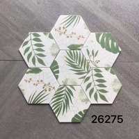 Carreaux muraux en céramique émaillée 3D de style campagnard moderne 20-23cm Carreaux hexagonaux mats avec caractéristiques de mélange de sol classiques