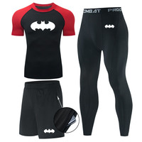 Vêtements de sport de Compression pour hommes, combinaison de sport de course, collant de basket-ball, ensemble d'entraînement de Fitness, survêtement de Jogging