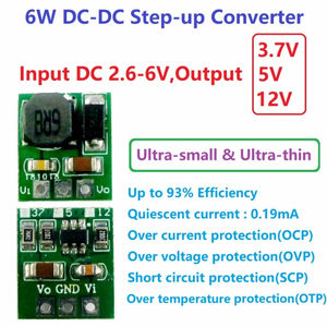 Convertisseur DC-DC ultra-compact et ultra-fin DD0512MA 6W, module régulateur de tension élévateur 2.6-6V vers 3.7V 5V 12V B794 - Product Image 2