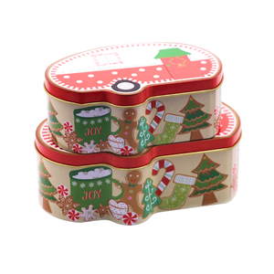 Caja de lata de metal <span class=keywords><strong>con</strong></span> forma de caravana navideña festiva Embalaje de regalo de dulces impreso personalizado - Product Image 3