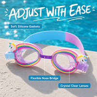 Lunettes de natation réglables pour enfants avec protection UV, lentilles PC haute définition, anti-buée, silicone imperméable