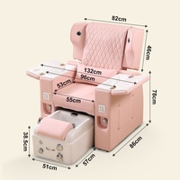 Fauteuil de pédicure électrique de luxe 4-en-1 avec haut-parleur Bluetooth et massage, bassin coulissant peu encombrant pour salon haut de gamme
