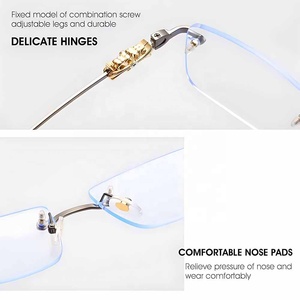 Thiết kế hợp thời trang cổ điển hình chữ nhật Nickel Đồng mô hình Hoàng Gia trang trí không có Vành kính mắt quang vàng đen vít - Product Image 4