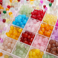 Perles de jade en verre perles à trou droit perles cylindriques 26 couleurs disponibles pour bracelet à bricoler soi-même collier fabrication de bijoux