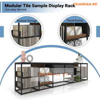 Présentoir multifonctionnel en métal robuste pour carreaux et pierres de quartz, support de rangement modulaire, table d'exposition d'échantillons de marbre