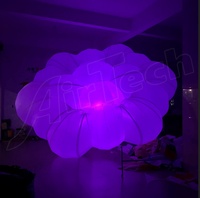 Ballon publicitaire LED gonflable suspendu en forme de nuage pour événements, décoration de scène, ballon de plafond alimenté par prise avec ventilateur intégré, installation facile