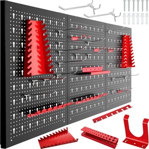 <span class=keywords><strong>Panel</strong></span> de <span class=keywords><strong>Herramientas</strong></span> Metálico Ajustable con Ganchos - Sistema de Almacenamiento Multifuncional con Tablero Perforado para el Hogar y el <span class=keywords><strong>Taller</strong></span> - Product Image 1