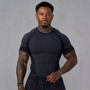 Custom Logo Men's Tight Fit Athletic T-<b>Shirt</b> – <b>Moisture</b>-<b>Wicking</b> Short Sleeve Gym, Running & Training Top - Product Image 4