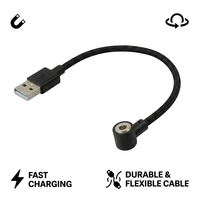 Kabel Pengisi Daya USB A ke Magnetik Bulat 2 Pin Kustom dengan Jaket Tembaga 300mm untuk Komputer