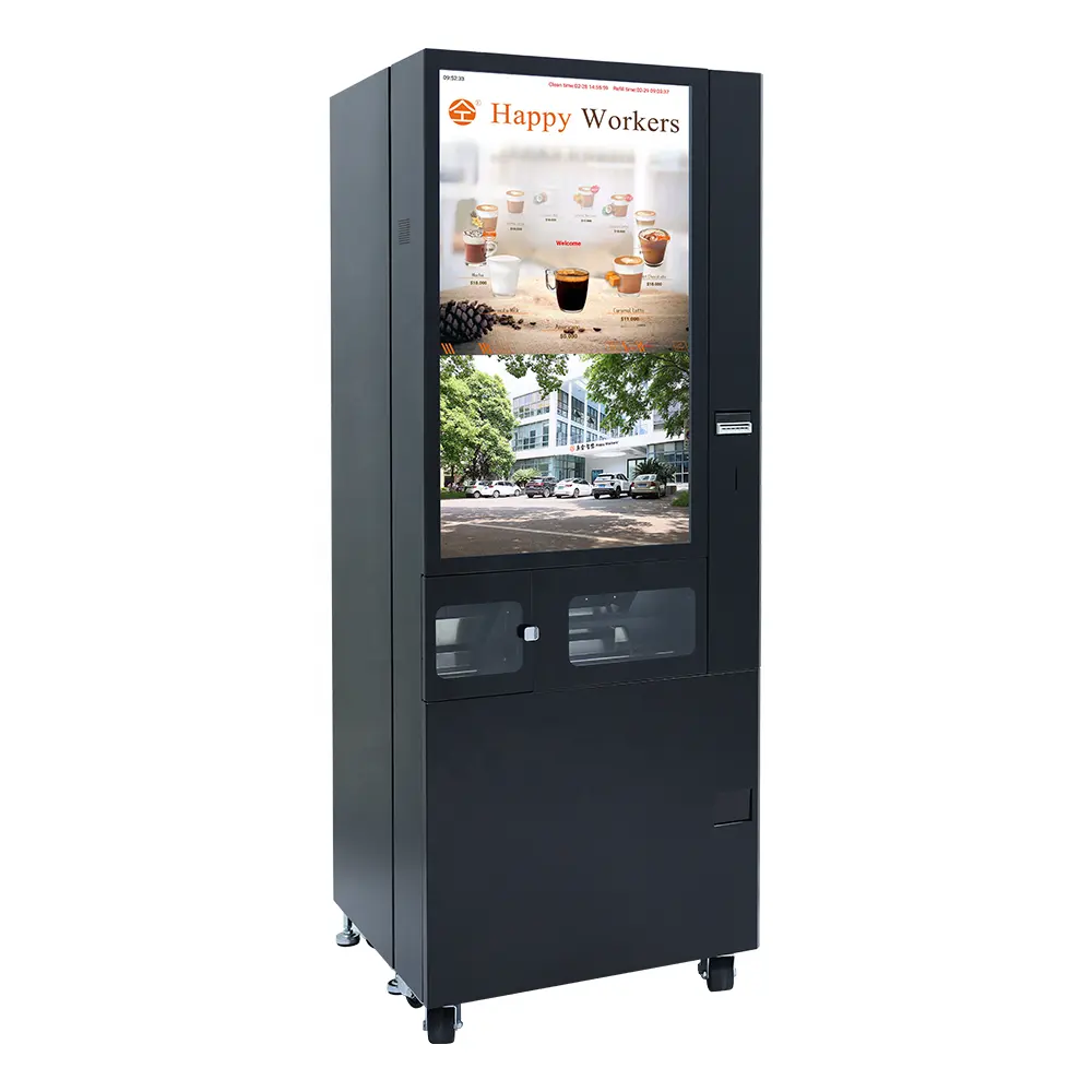 Indoor heißer und gefrorener frisch gebrauter Kaffee automat mit Münz betrieb