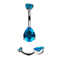 Métal éternel ASTM F136 titane filetage interne haut rond ensemble de broches larme goutte CZ nombril anneau bijoux de corps