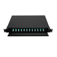 Caja ODF de Fibra Óptica de 24 Núcleos LC para Montaje en Rack, con Cables de 6 Hilos Codificados por Colores, Panel de Conexiones de Fibra Óptica de 12 Puertos para Redes
