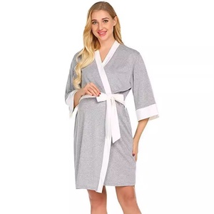 Camicia <span class=keywords><strong>da</strong></span> <span class=keywords><strong>Notte</strong></span> Premaman in Cotone Traspirante con Scollo a V Tinta Unita <span class=keywords><strong>per</strong></span> <span class=keywords><strong>Donne</strong></span> in Gravidanza Pigiama Donna <span class=keywords><strong>per</strong></span> Casa - Product Image 5