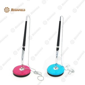 De oficina de metal de hotel palo escritorio bolígrafo contra <span class=keywords><strong>Banco</strong></span> con cadena - Product Image 1